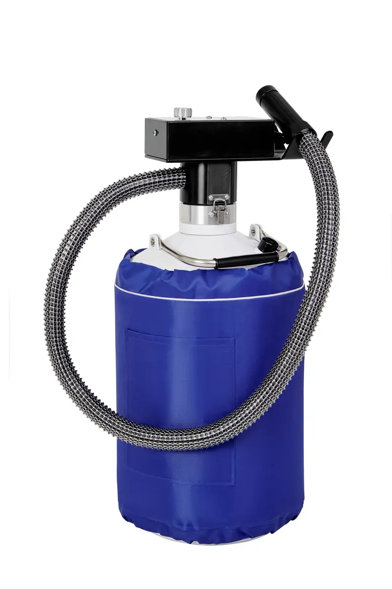 Cryofan CF-04 montato su serbatoio Dewar rivestito in blu